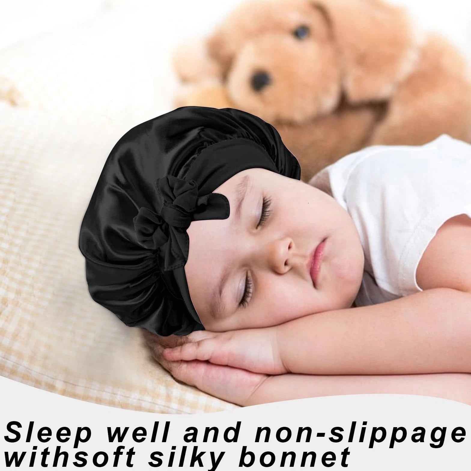 3 Pcs Kids Satin Bonnet for Sleeping - Baby Silk Bonnet for Sleep, Kids Hair B...