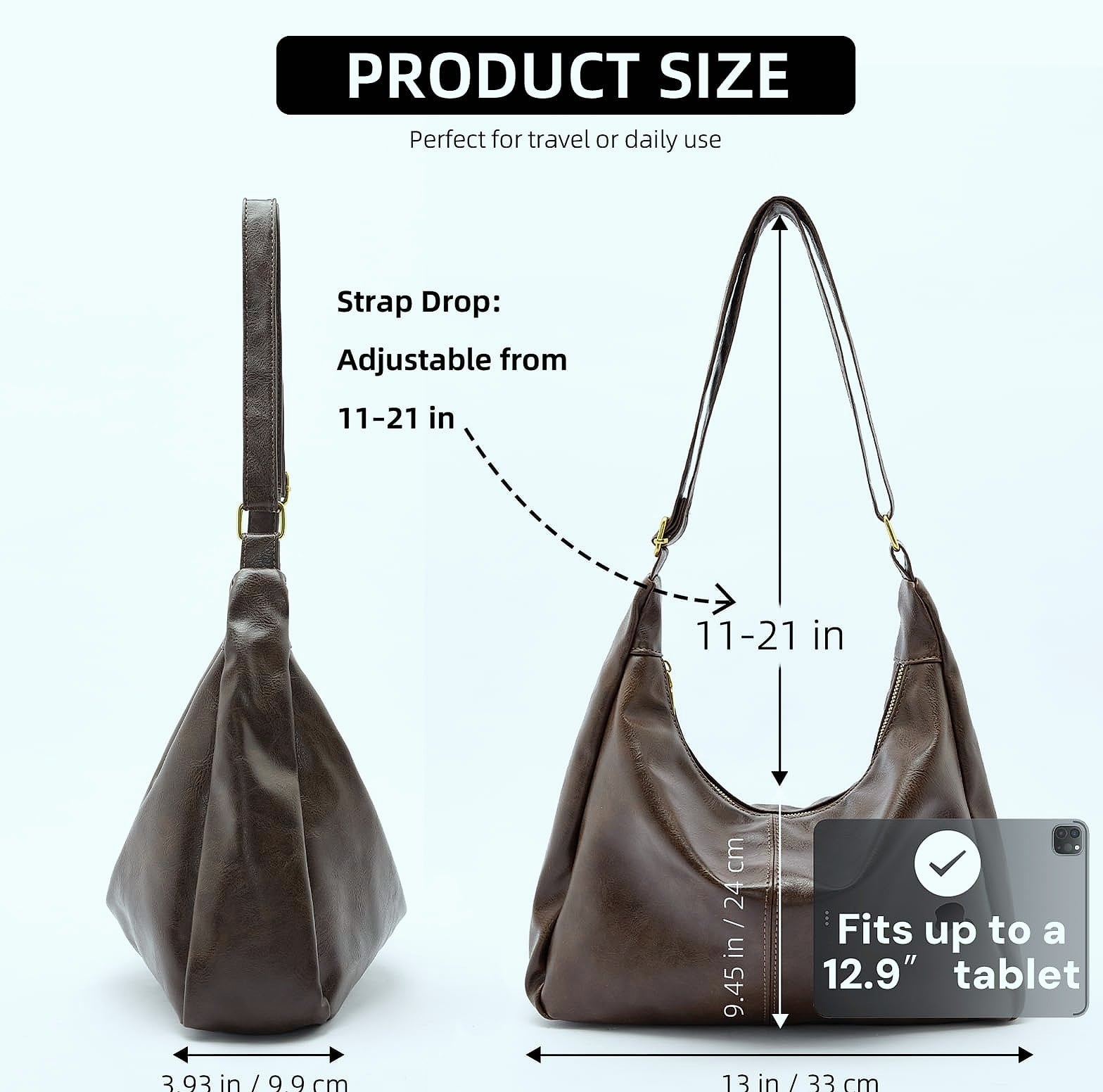 Celestina Hobo Bag Women Shoulder Handbag Vegan Leather