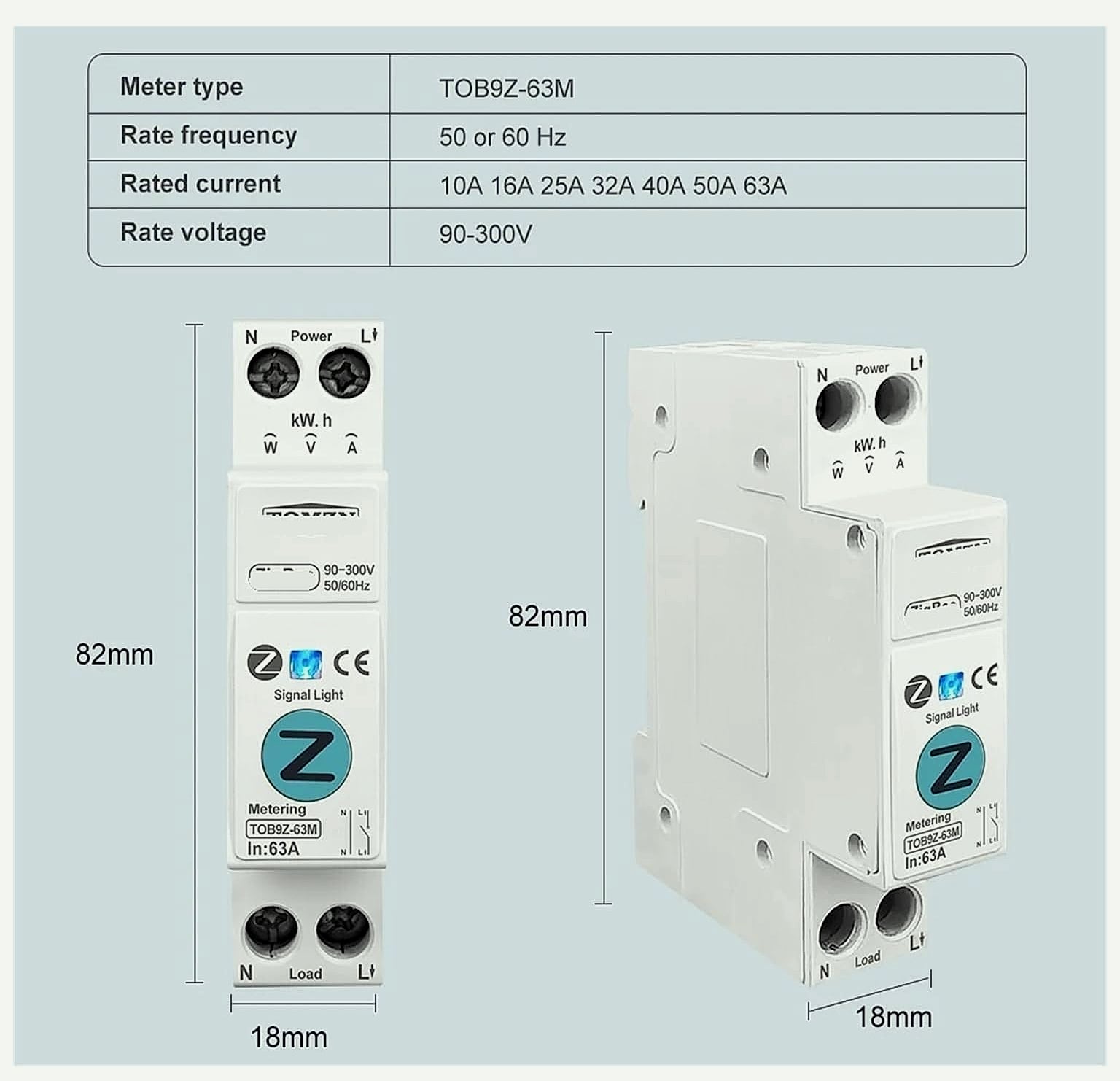 FLKPIEGRH TOB9Z-6 63A Smart Switch Energy Meter