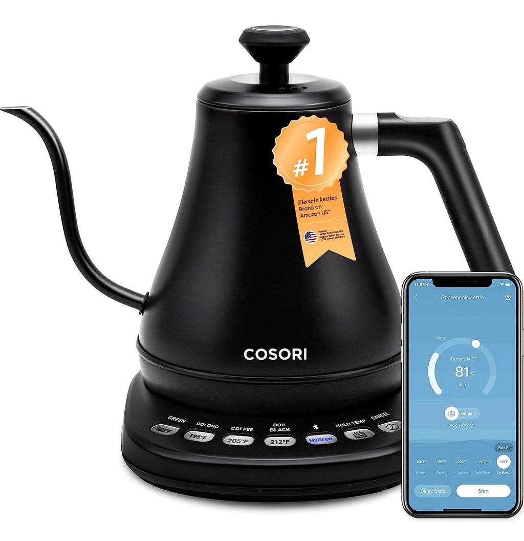 Cosori Electric Gooseneck Kettle, 0.8L Pour Over with Temperature Control