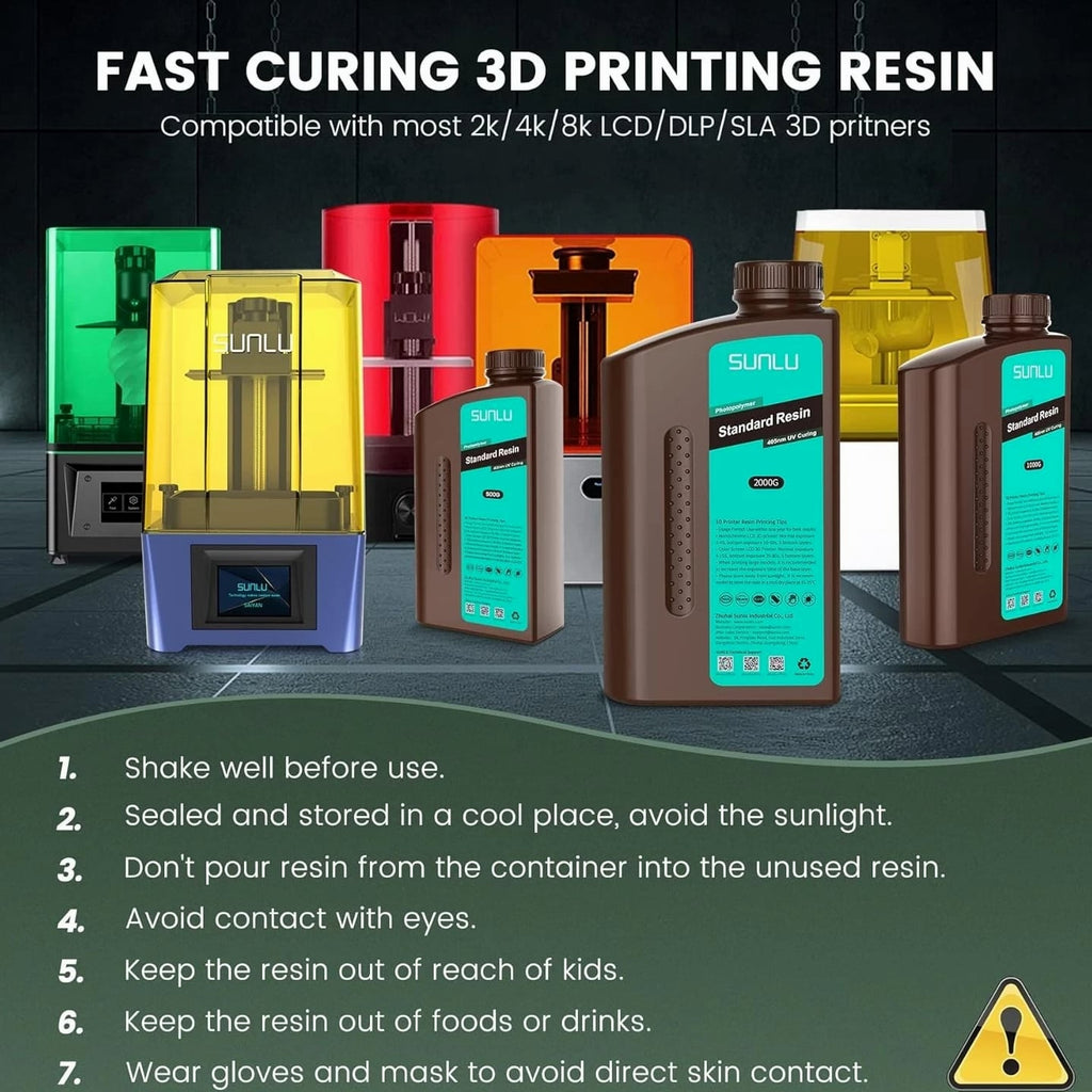 Clear 3D Resin 2kg for Most Printers, Fast Cure & Low Shrinkage - Precision Grade