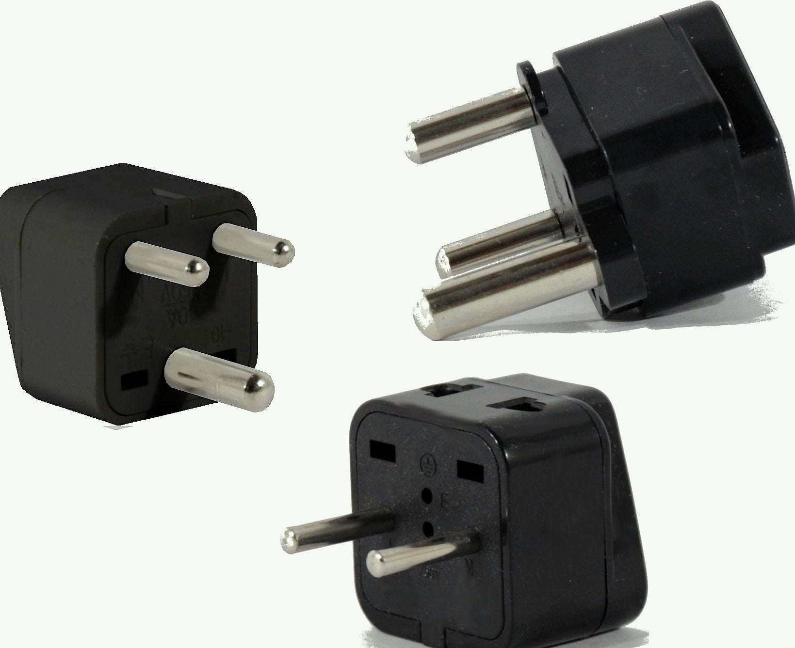 US to India Travel Adapter Plug for USA/Universal to Asia Type E (C/F), M & D AC Power Plugs Pack of 3