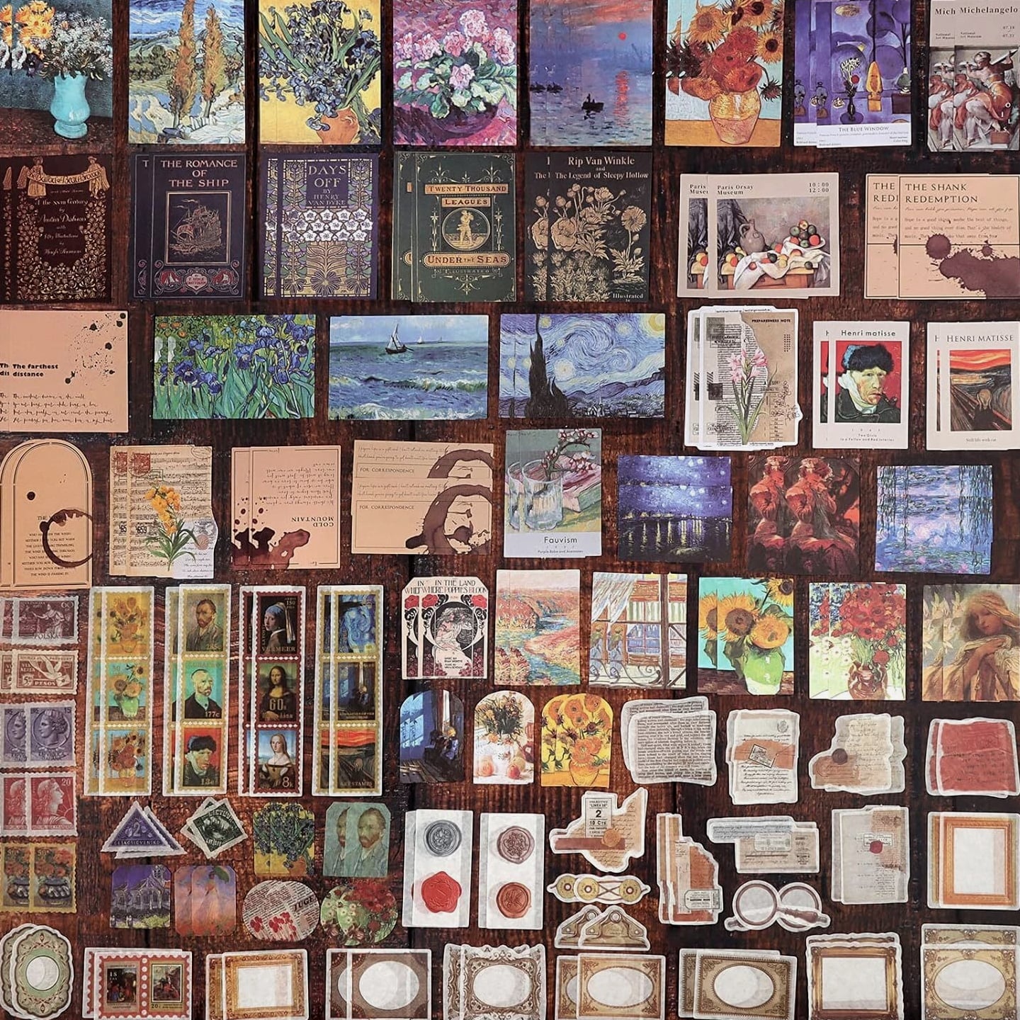200pcs Vintage Junk Journal Supplies,Scrapbook Supplies Scrapbooking Paper and S