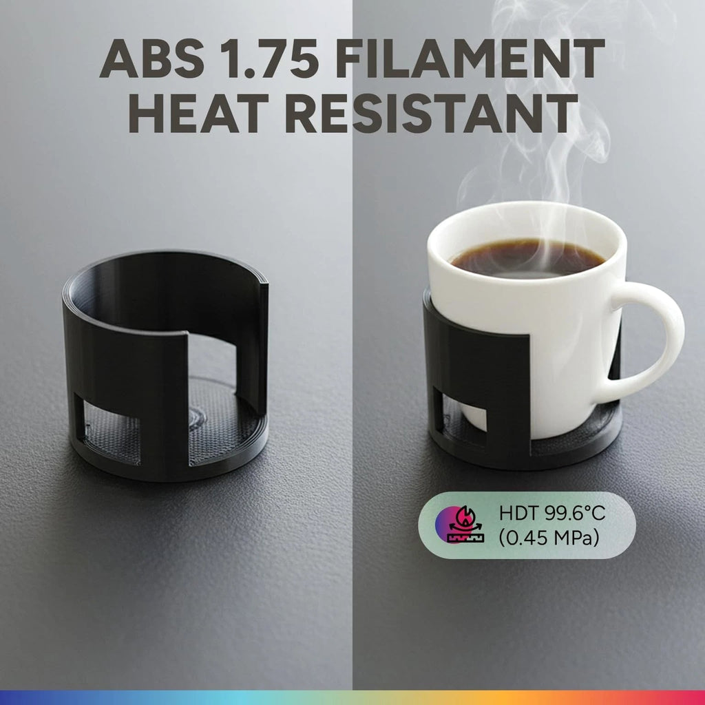ABS Filament 1.75mm, High Strength & Heat Resistant 3D Printer Material, Low ...