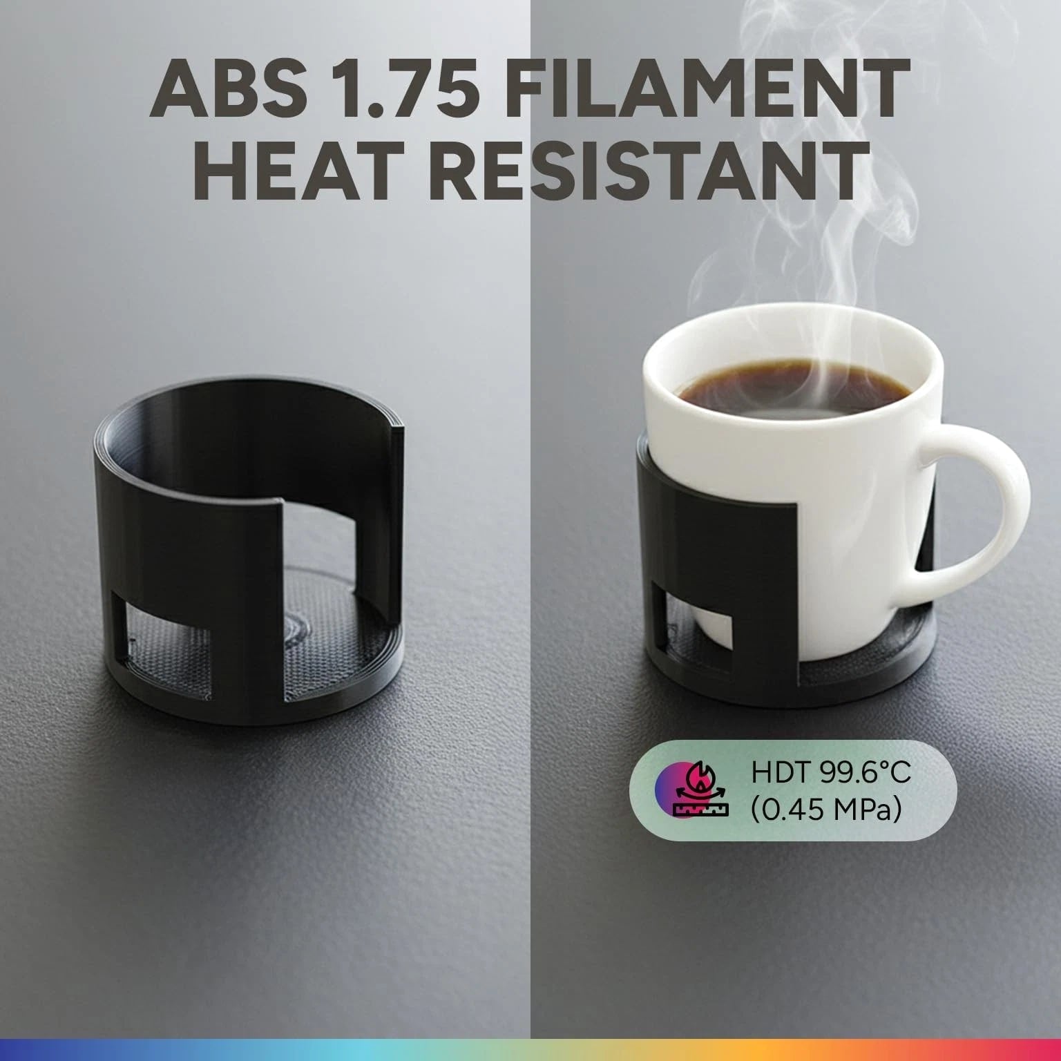 ABS Filament 1.75mm, High Strength & Heat Resistant 3D Printer Material, Low ...