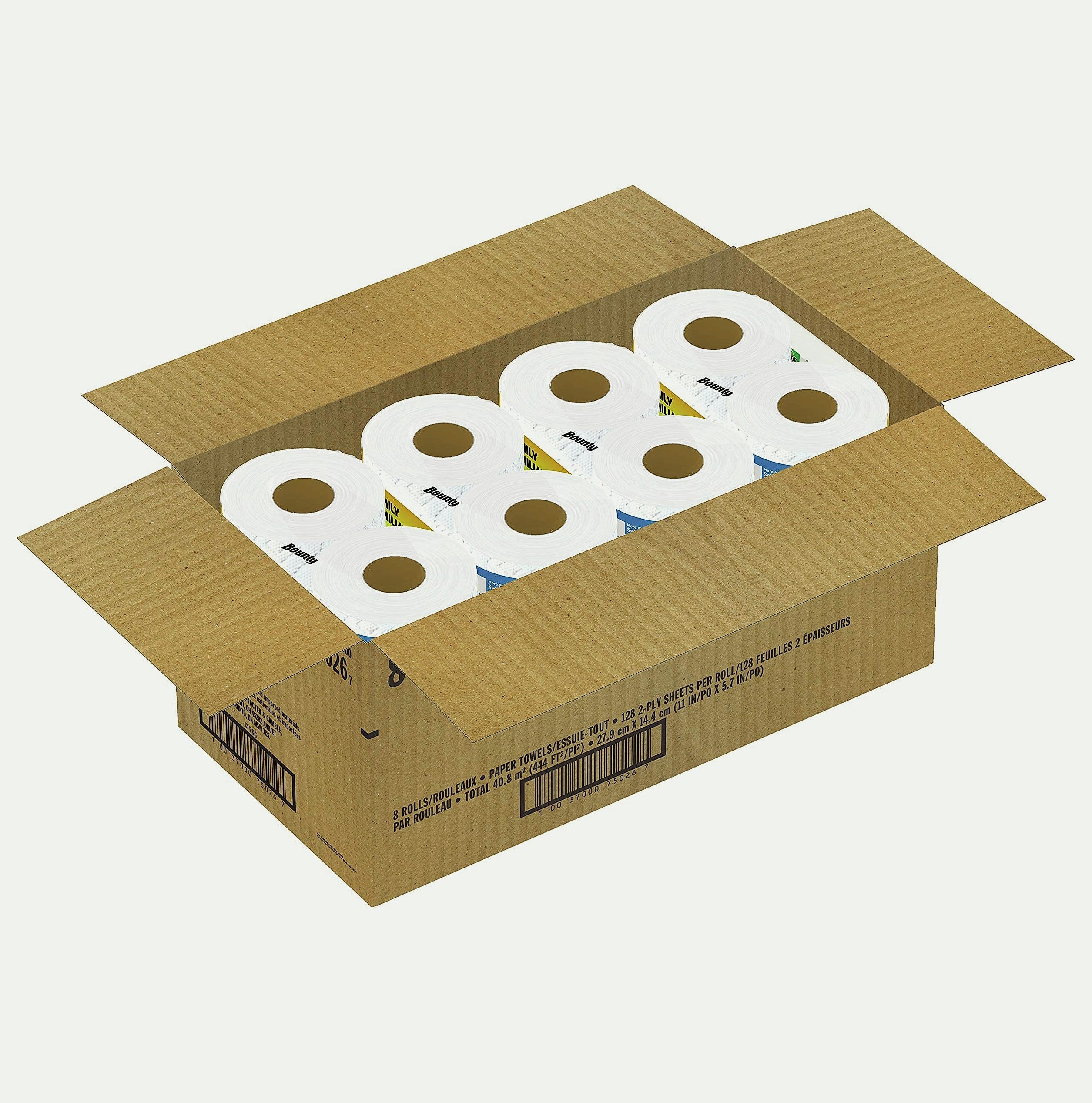 Bounty Quick Size Paper Towels, White, 8 Family Rolls