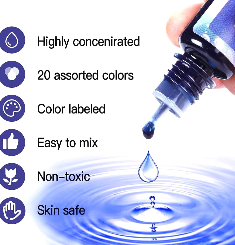 Candle Dye - 20 Colors Liquid Candle Making Dye for DIY Candle Making Supplies Kit