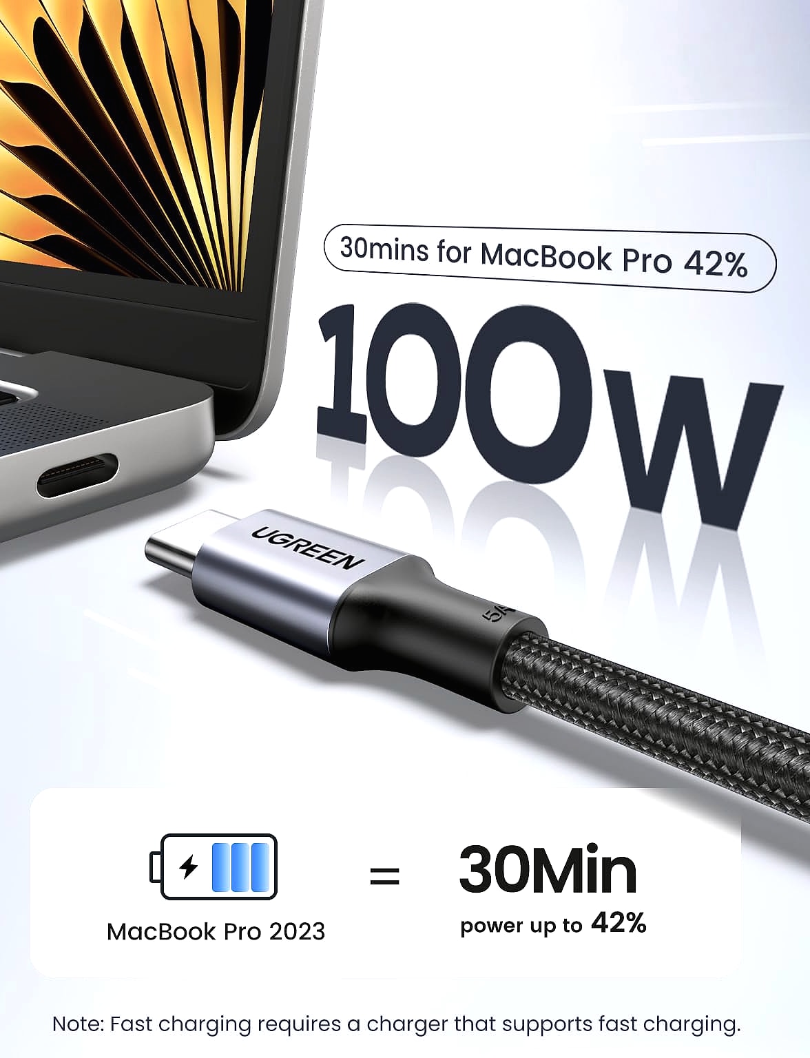 UGREEN USB C to USB C Cable 100W 2-Pack Fast Charging