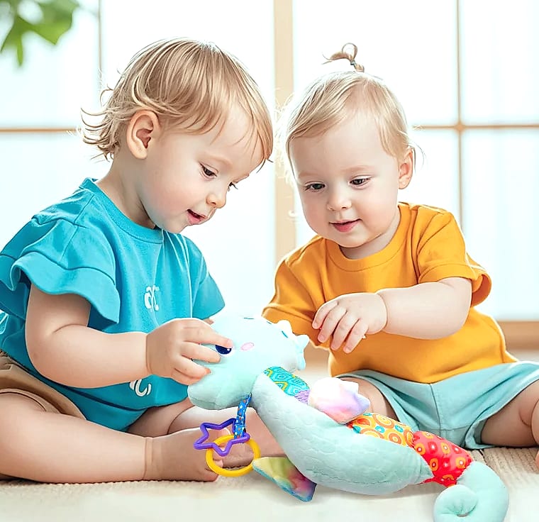ASWJ Baby Seahorse Musical Rattle Soft Toy for Infants