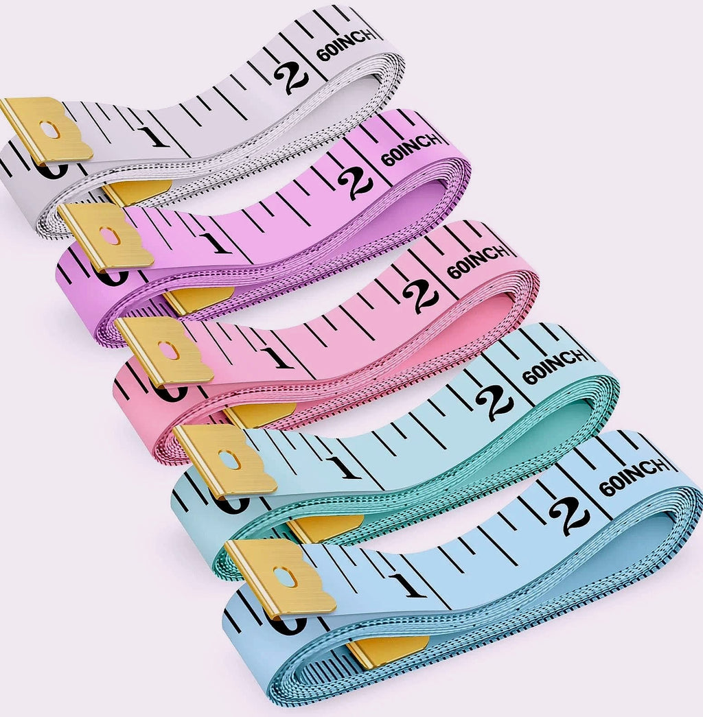 iBayam 60-Inch Soft Measuring Tape, 5-Pack for Sewing and Body Measurement