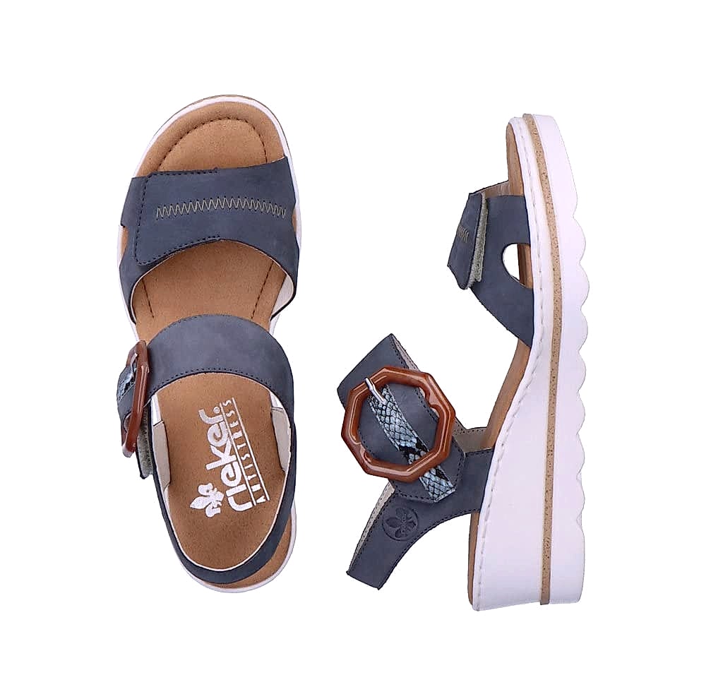 Rieker 67476 Rose Women's Wedge Sandals with Anti-Stress Design