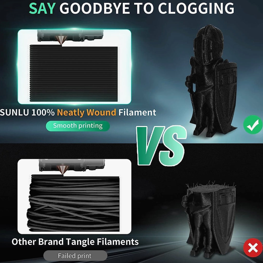 SUNLU PLA Carbon Fiber Filament 1KG/2.2LBS Black 3D Printer Material