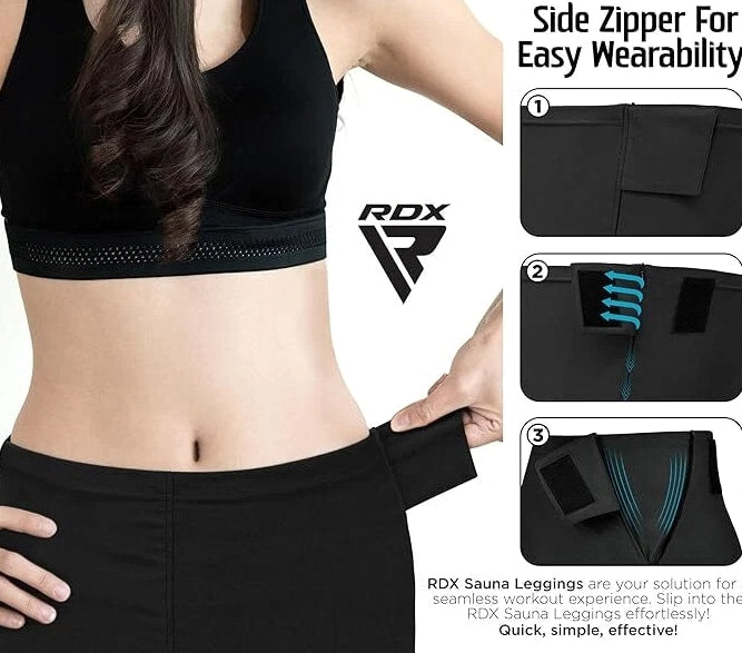 Sauna Leggings for Women by RDX, Gym Yoga Workout Compression Sweat Pants