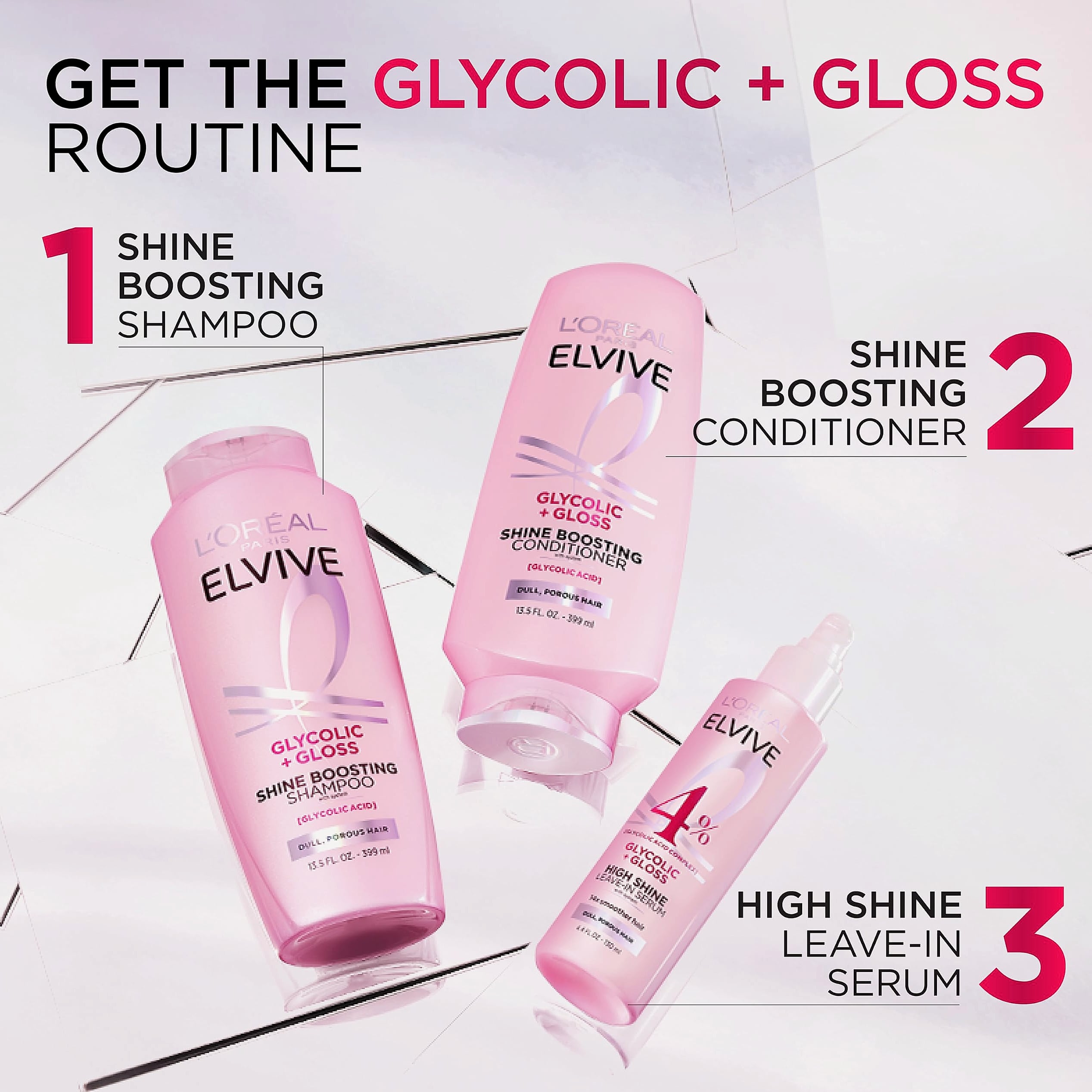 L'Oreal Paris Elvive Glycolic Gloss Shampoo and Conditioner Set