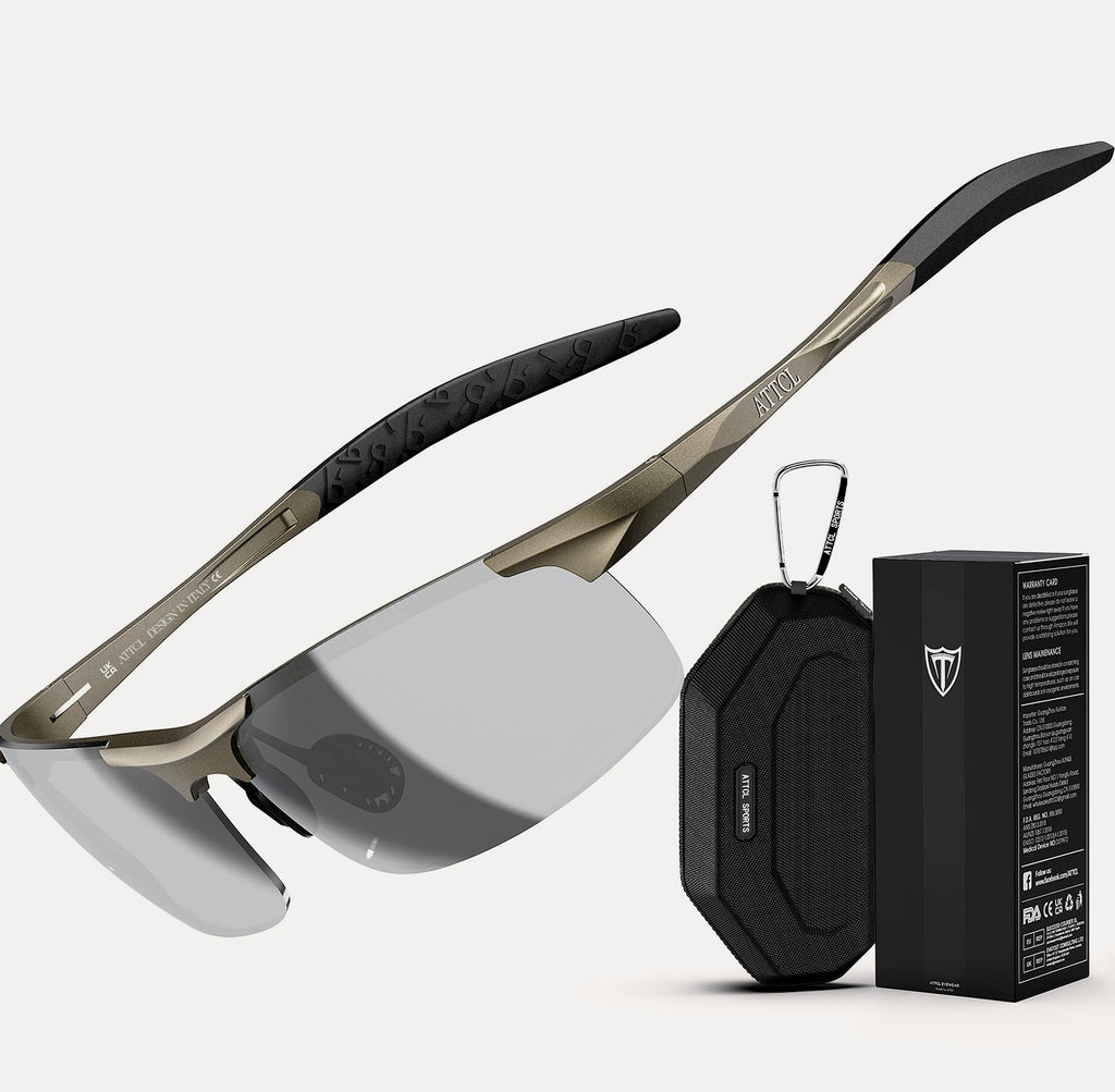 ATTCL Polarized Sunglasses Men Sports Wrap Around UV Protection