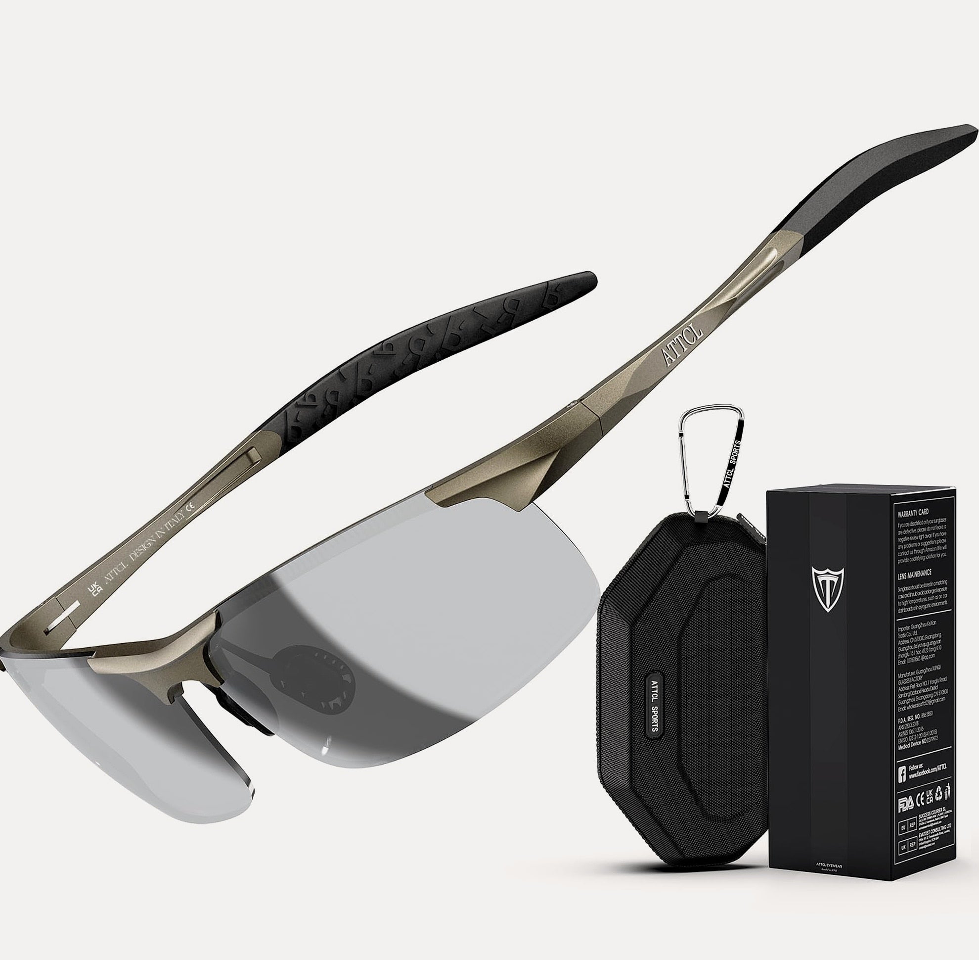 ATTCL Polarized Sunglasses Men Sports Wrap Around UV Protection