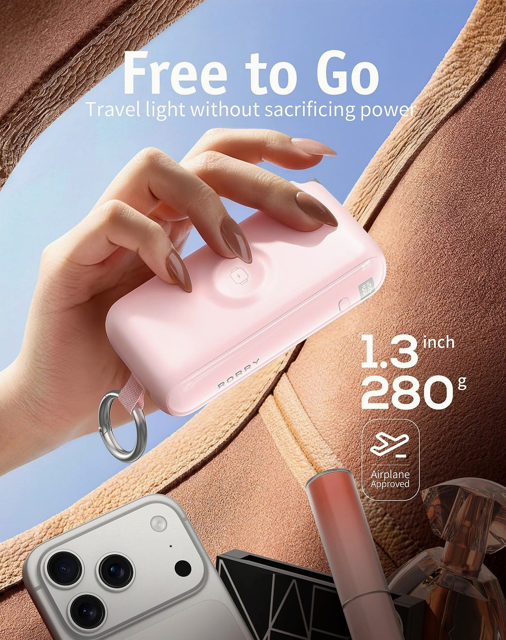 RORRY Flow 10000mAh 40W Portable Charger with Built-in USB-C Cable