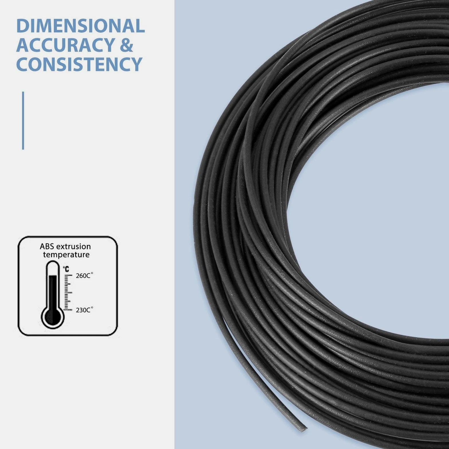 10M ABS 3D 1.75mm Printer Filament for 3D Scribble Pen Printers - Black E9D6