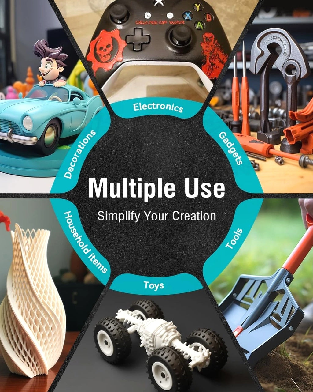1kg Spool ABS 3D Filament - Tough, Compatible & Economical Solution