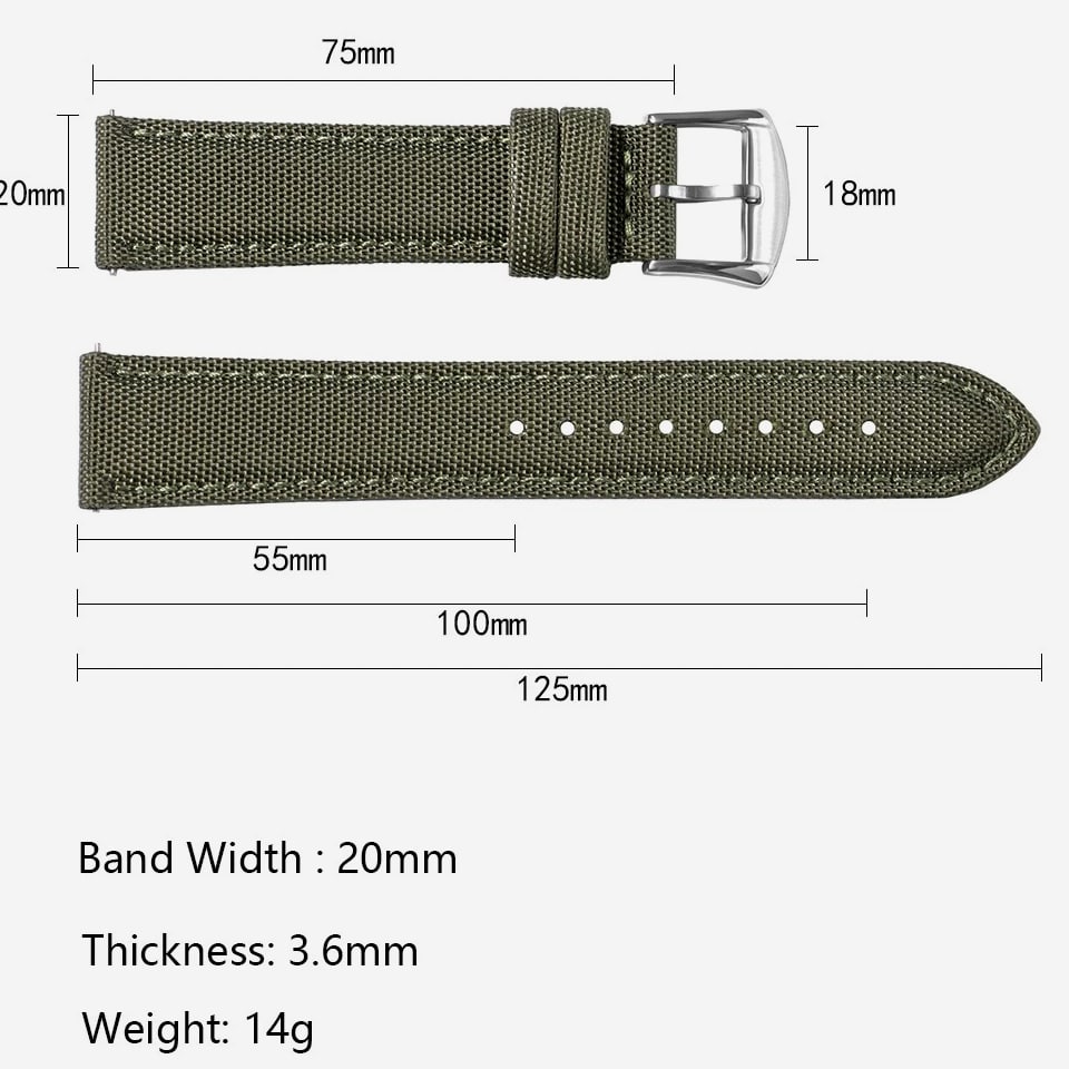 Nylon Watch Straps - Fits Most Popular Watch Models (20mm/22mm)
