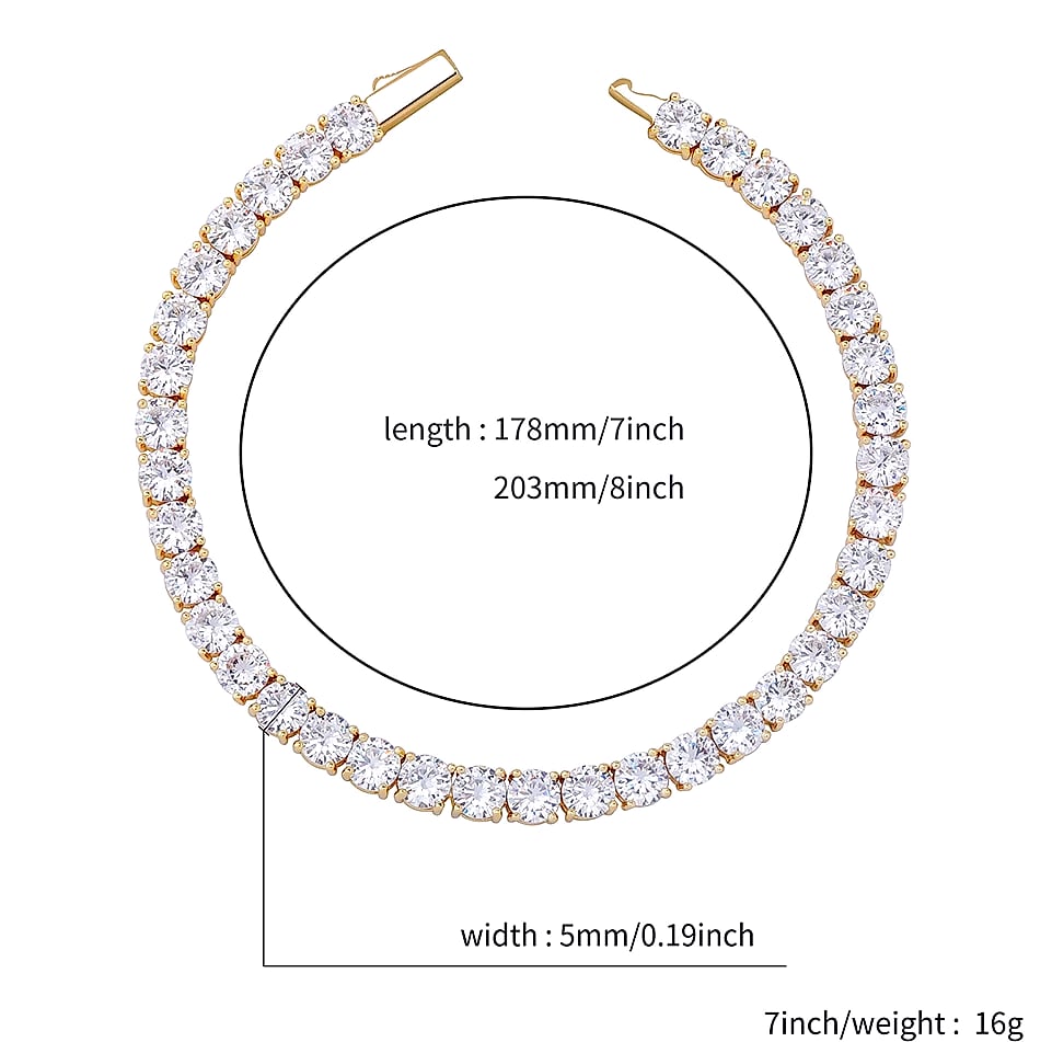 TOPGRILLZ 3-6MM Tennis Chain Bracelet Sterling Silver CZ