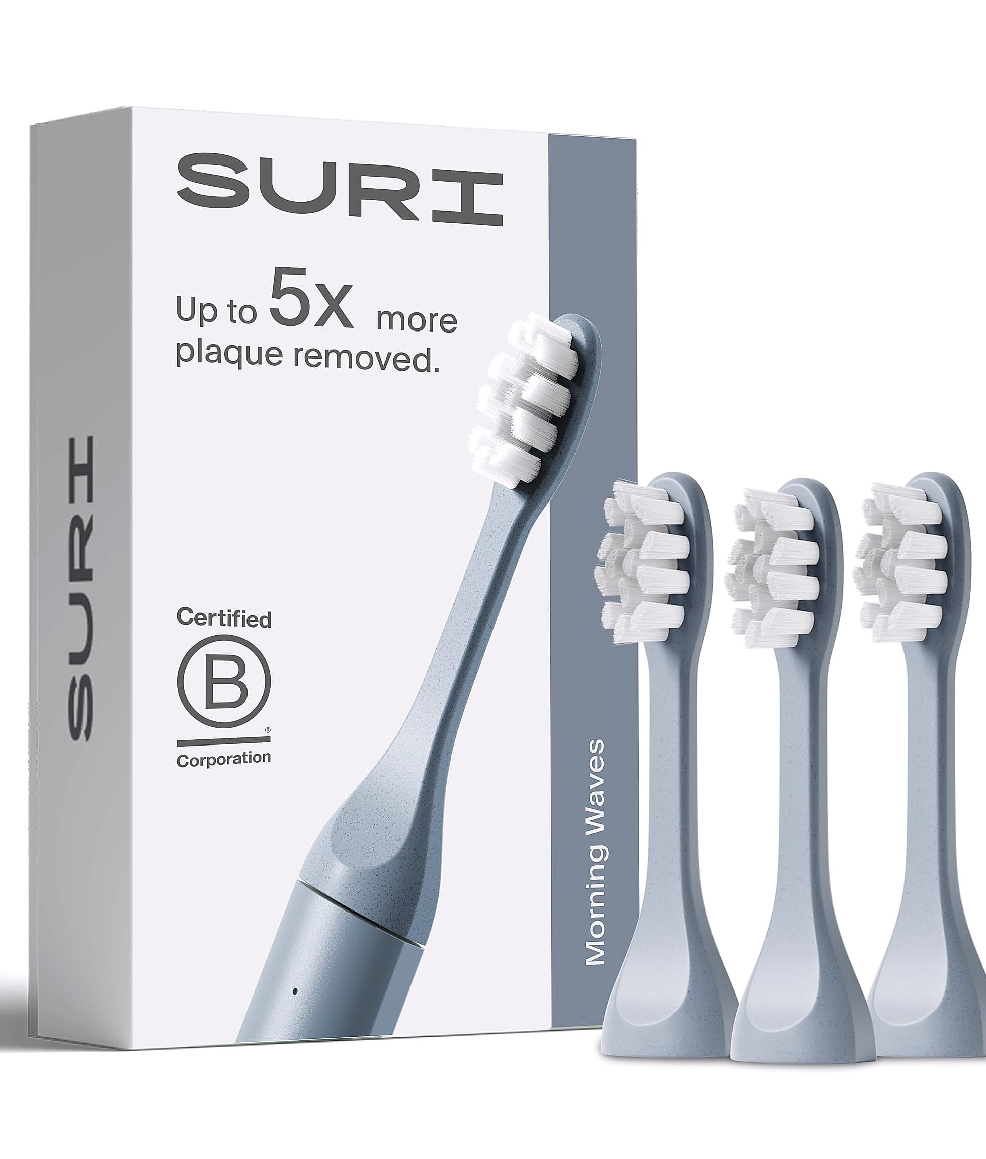 SURI Sonic Toothbrush Replacement Heads with Tongue Scraper