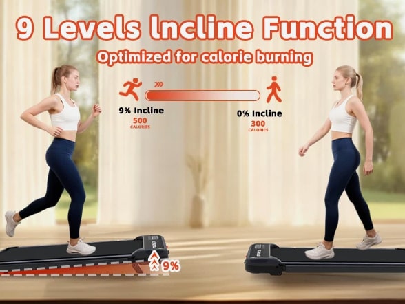 3-in-1 Under Desk Treadmill with Incline Walking and Jogging Machine for Home Office