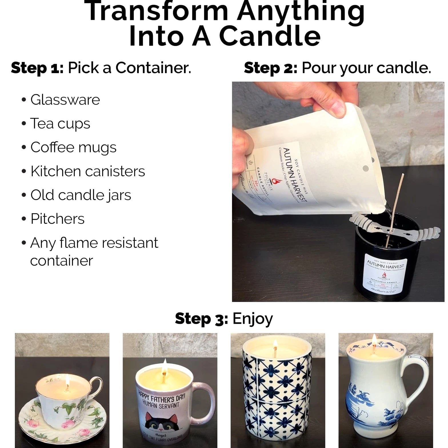 Candle Making Kit - Transform Anything Into A Candle - Candle Making Kit with...