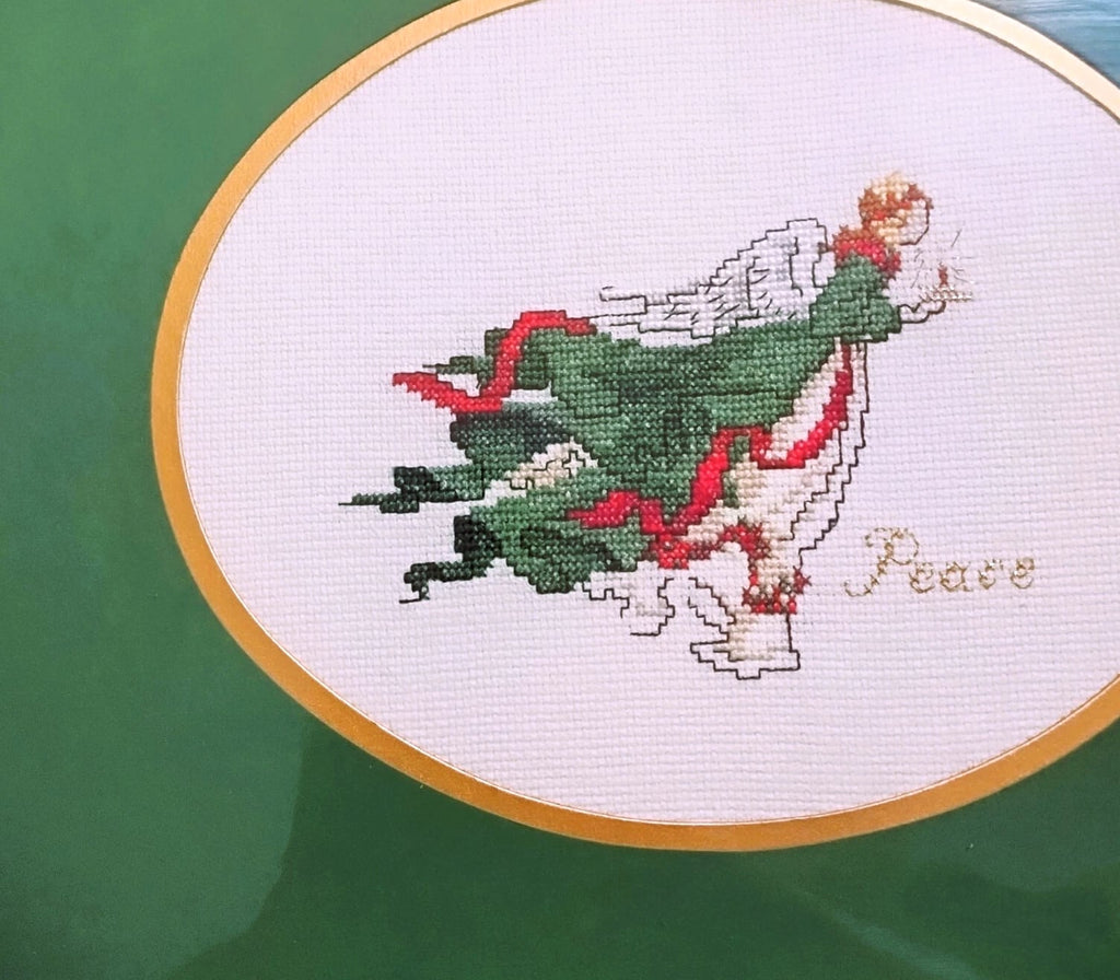 Angel of Light Peace Completed Cross Stitch Hand Made Framed Christmas L&L
