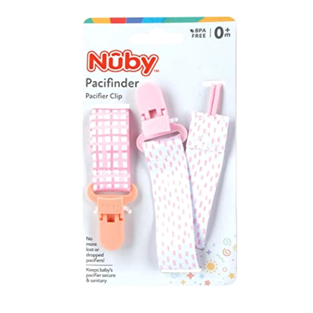 Nuby Infant's 2-Pack Pacifinder Pacifier Clips Colors May Vary Multicolor