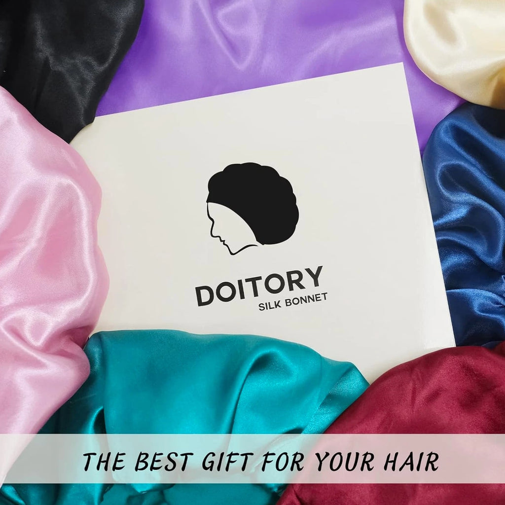 Satin Silk Bonnet for Sleeping, Double Layer Silk Sleep Cap, Soft Satin Lined