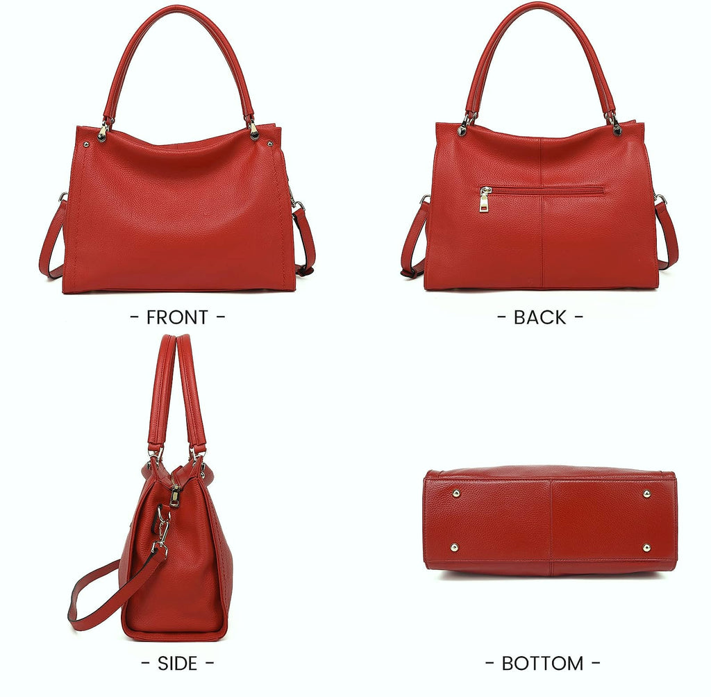 KOGTLA Medium Genuine Leather Tote Handbag for Women