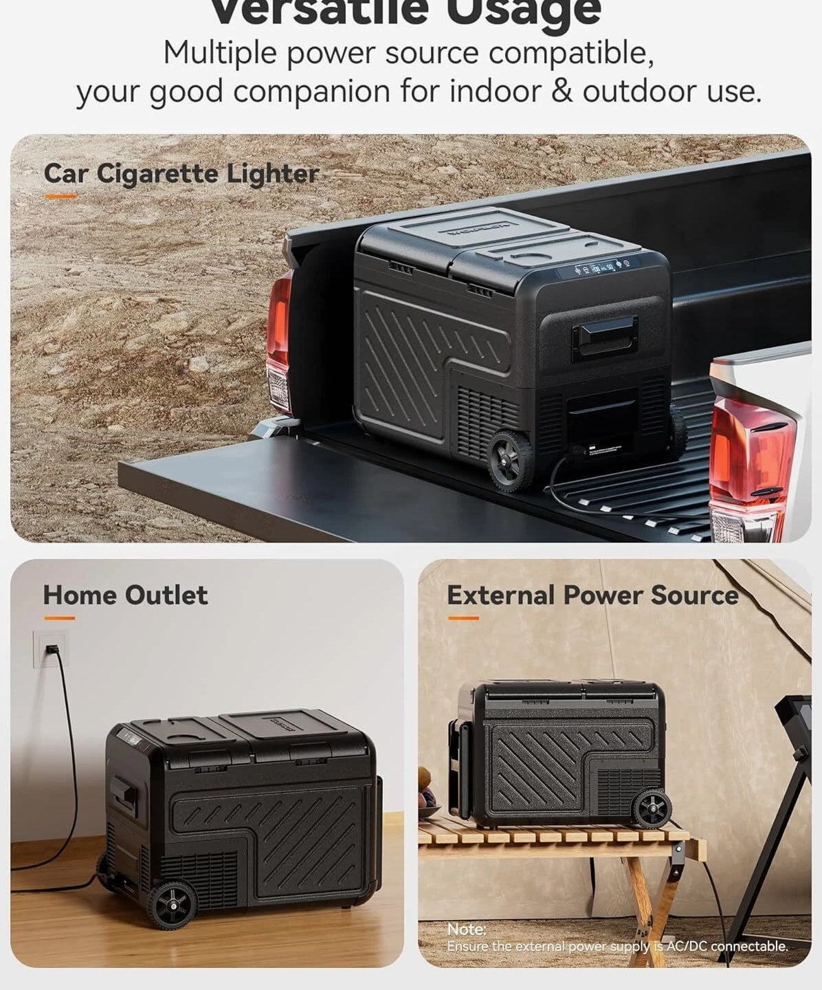 12 Volt Car Refrigerator Portable Freezer 39/48/58Qt Truck RV Fridge APP Control
