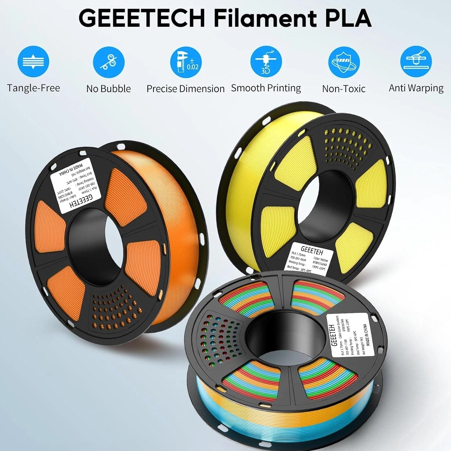 【Buy 5 Get 5 Free！Add 10】GEEETECH PLA ABS+ PETG TPU ASA 3D Printer Material NEW