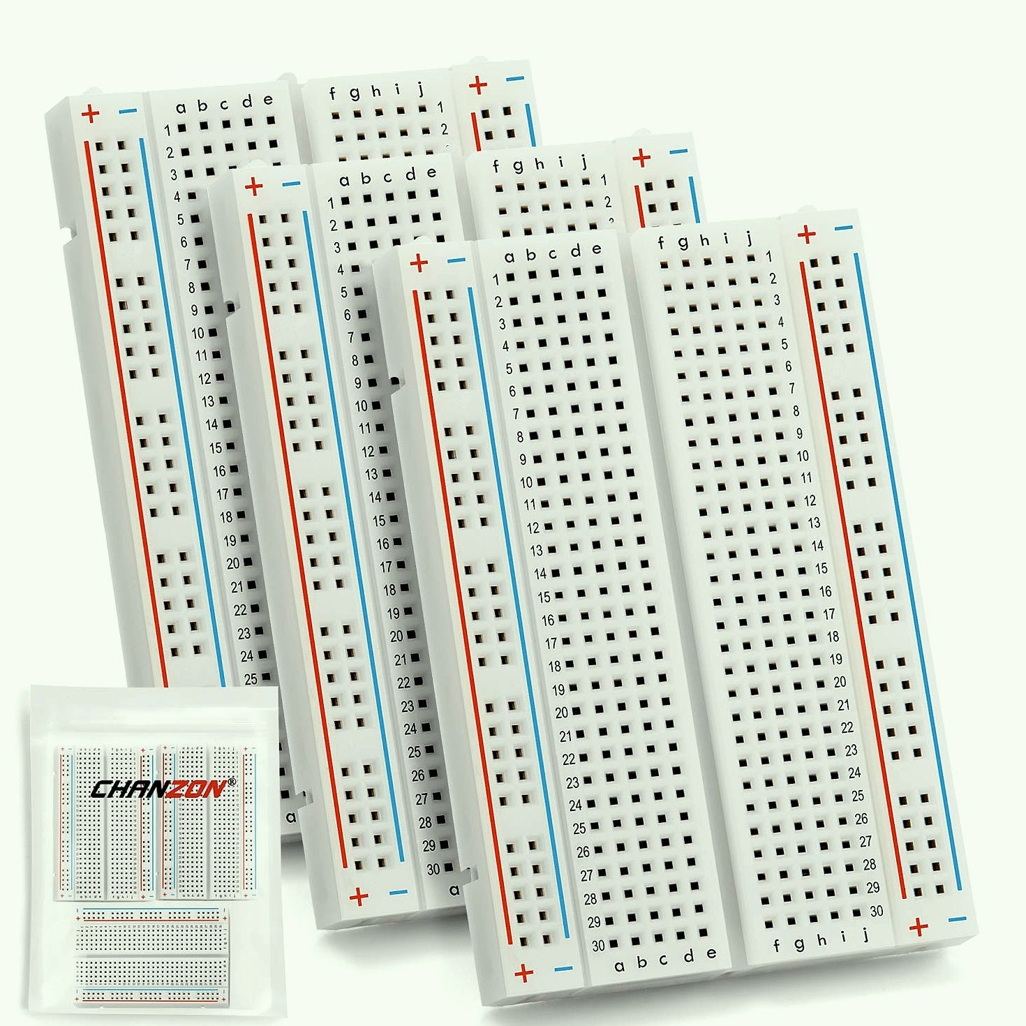 CHANZON BB-801 Breadboard Kit 3 Pack, 400 Tie Points