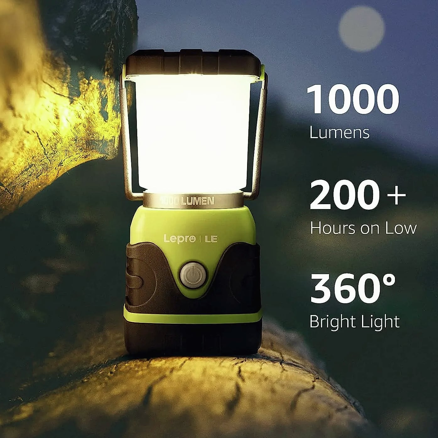 1000LM Waterproof Camping Lantern with 4 Light Modes