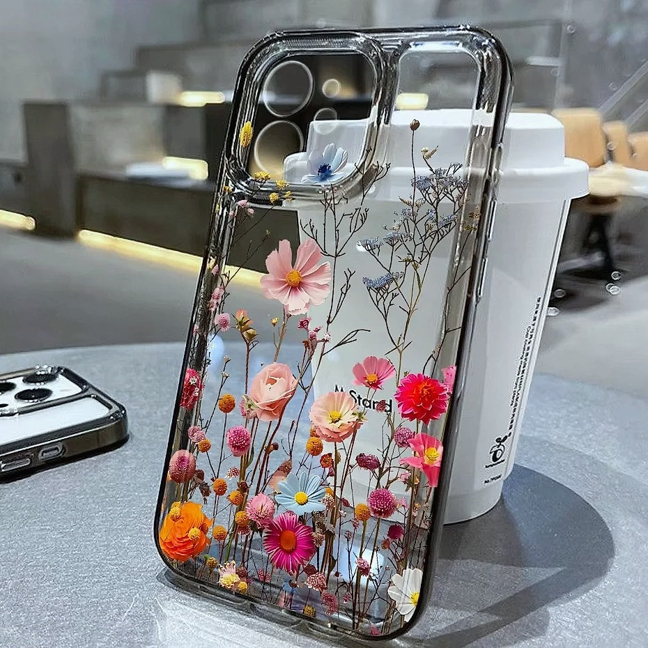 TUNEDEE Flower Phone Case iPhone 11 12 13 14 15 16 Shockproof