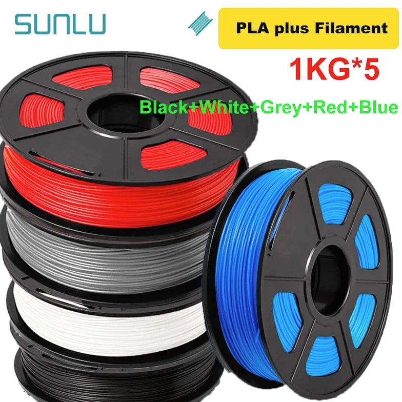 PETG/ABS Filamnet 1.75mm 5Roll 1KG Neatly Wound Printer Filament for 3D Printer