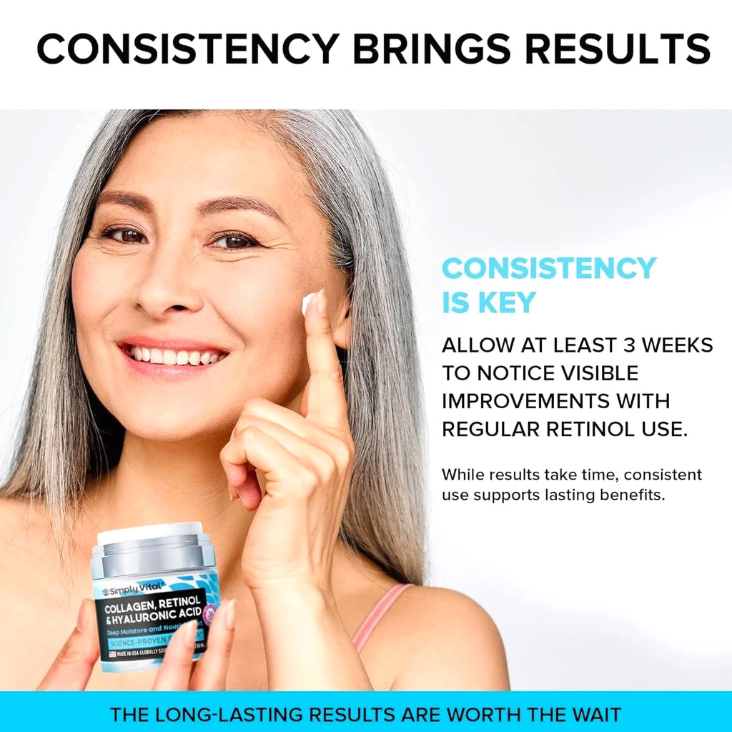 Anti-Aging Moisturizer with Retinol, Collagen & Hyaluronic Acid - Professional Formula