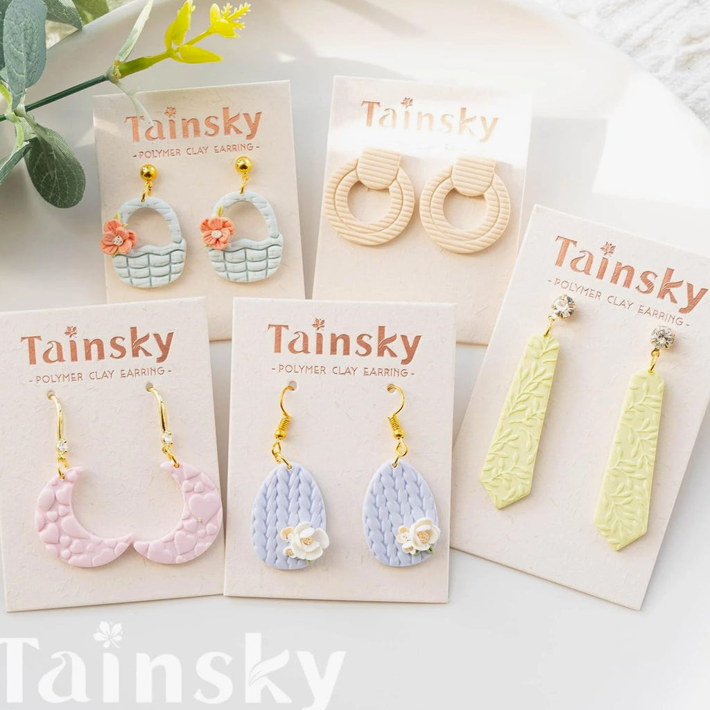 TAINSKY 5 Pcs Polymer Clay Texture Roller, Pottery Stamps Style B Set