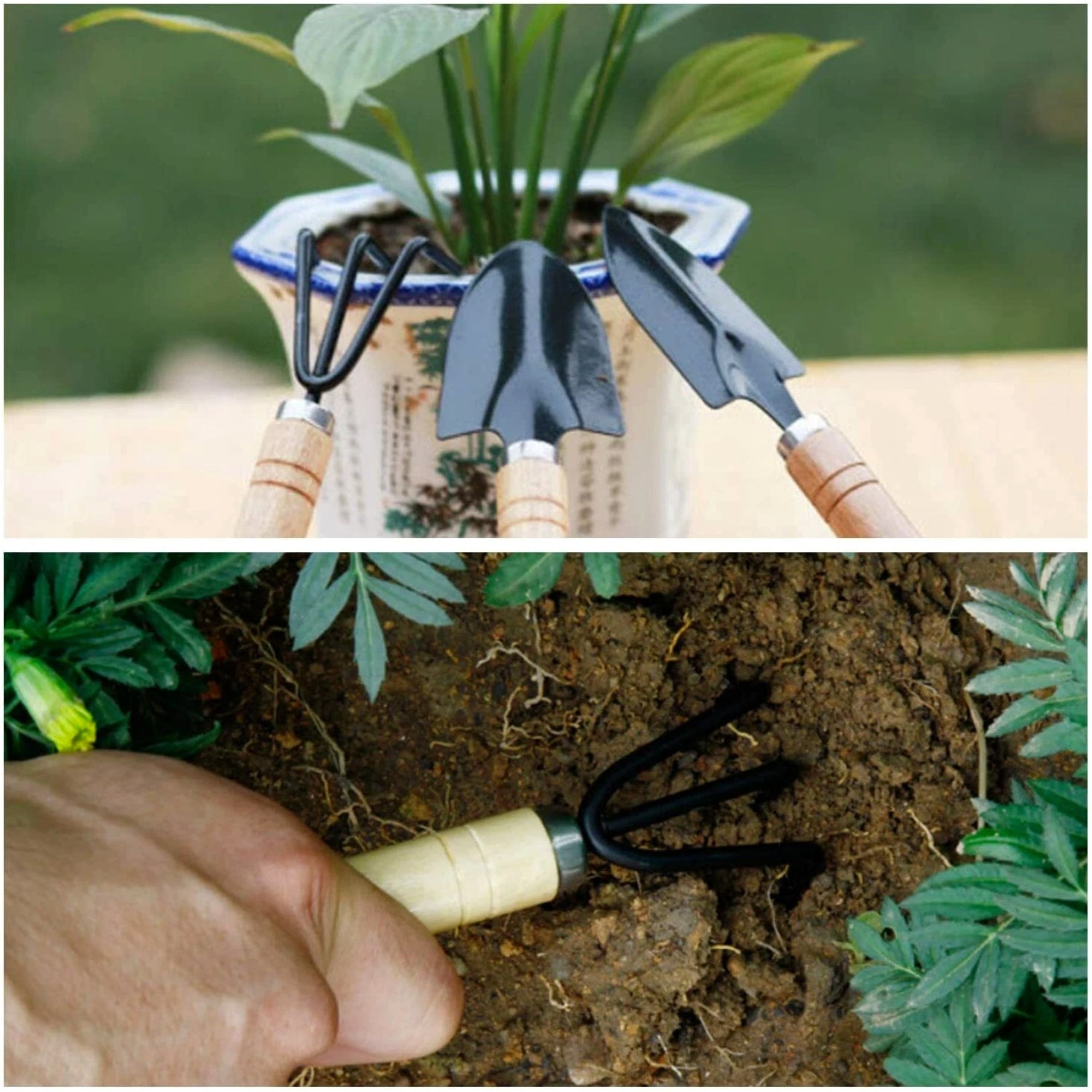 Home Gardening Tool Kit Mini Plant Garden Tools Spade Rake Shovel Piece Set Gift