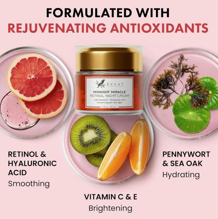 Retinol Night Cream Anti Aging - Hyaluronic Acid Wrinkle Repair Face 50ml