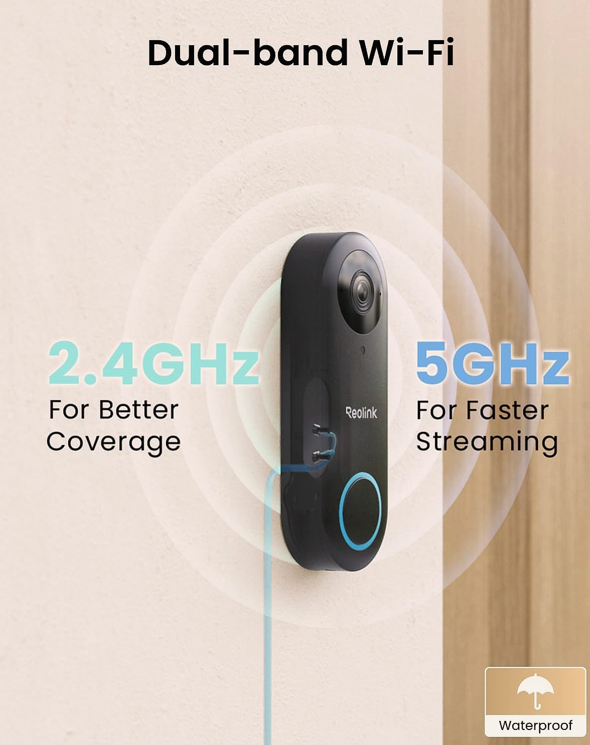 Reolink Video Doorbell WiFi Camera 2K Wired Security