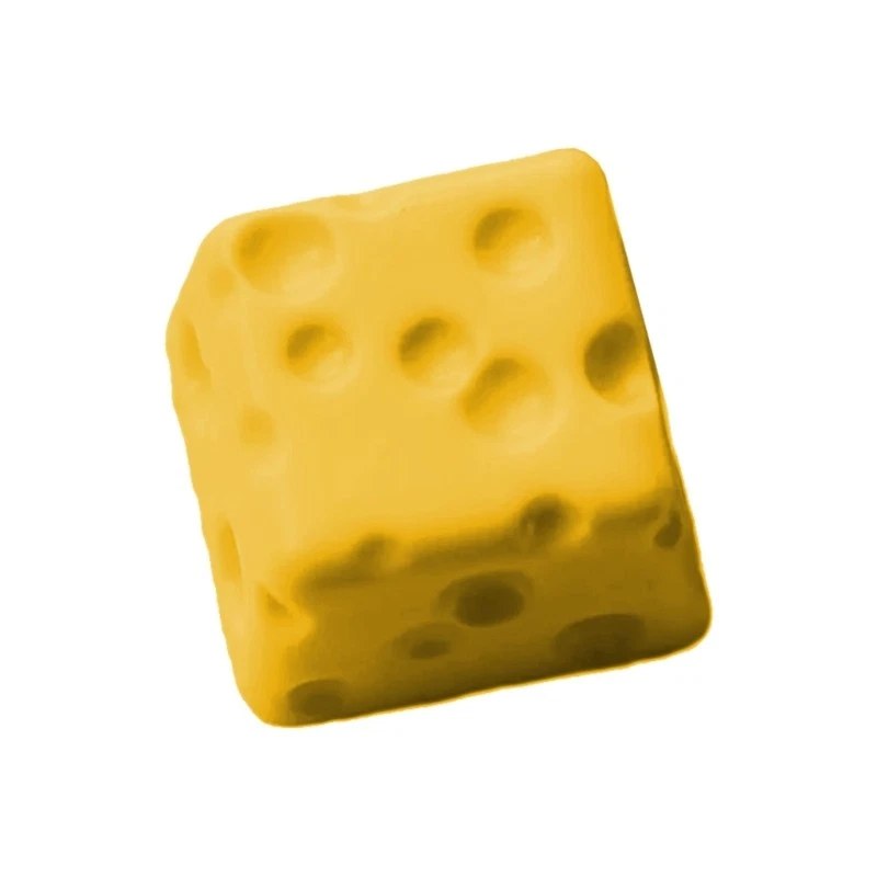 Handmade Cheese Themed Resin Keycap for Crossed Stem Mechanical Keyboards