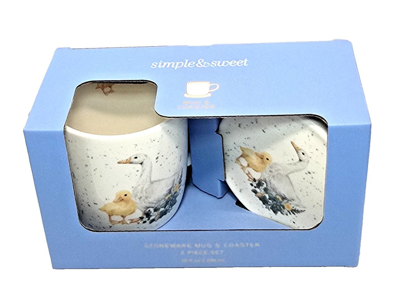 Duck Duckling Mug Coaster Set 10oz Stoneware Kitchen Gift Kent Pottery