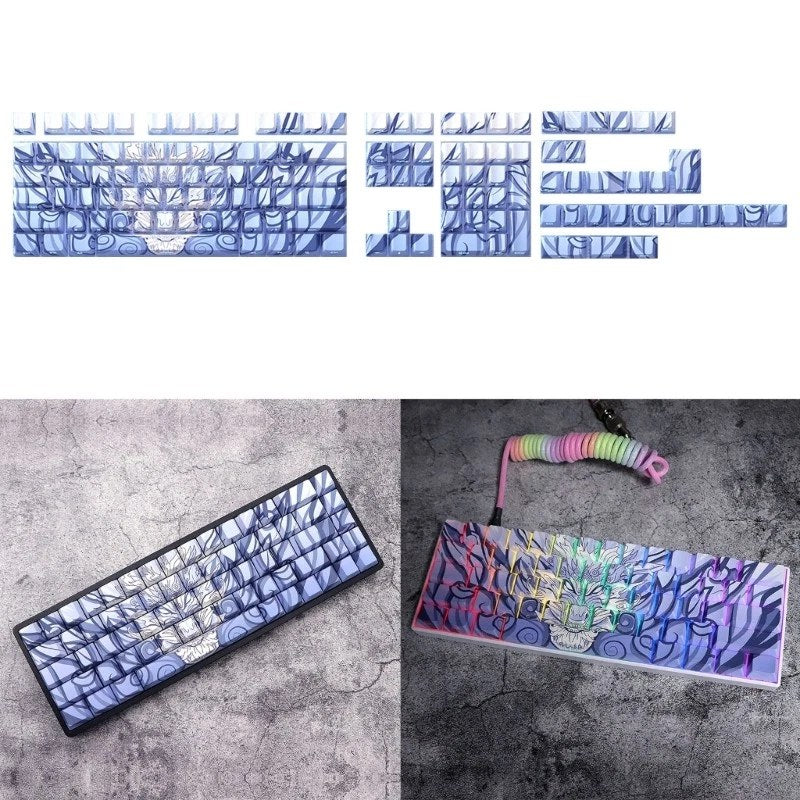 Translucent Side Printed Keycap Set For 136Keys Mechanical Keyboard Keycaps
