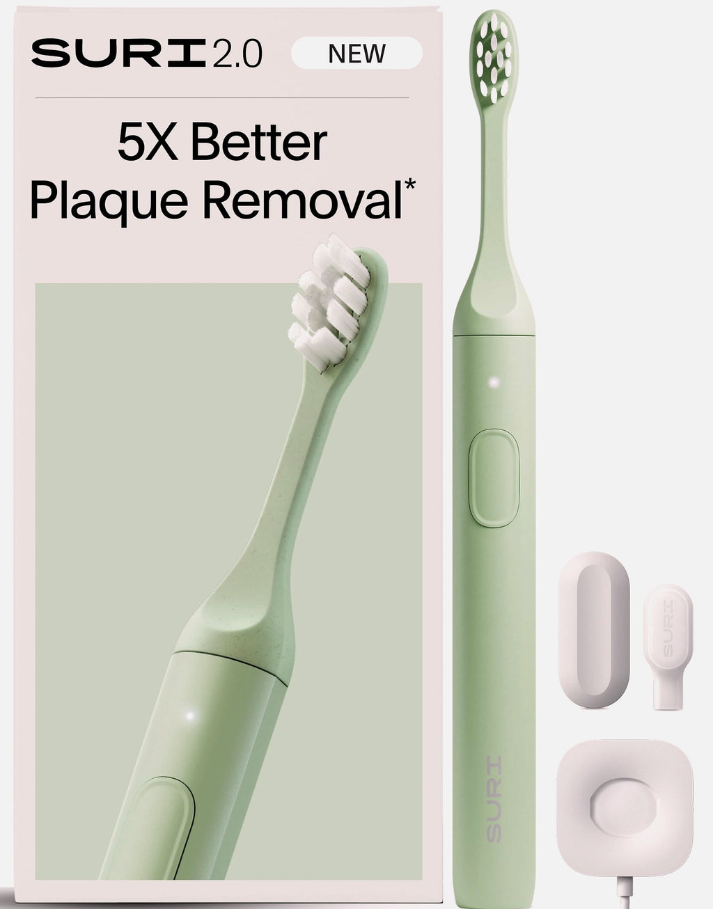 SURI Sonic Toothbrush Replacement Heads with Tongue Scraper