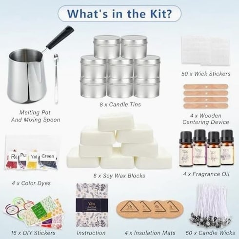Complete Candle Making Kits for Adults Beginners, DIY Candle Supplies