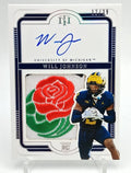 Will Johnson 2025 National Treasure Collegiate RC Bowl Patch /39 On Card Auto **