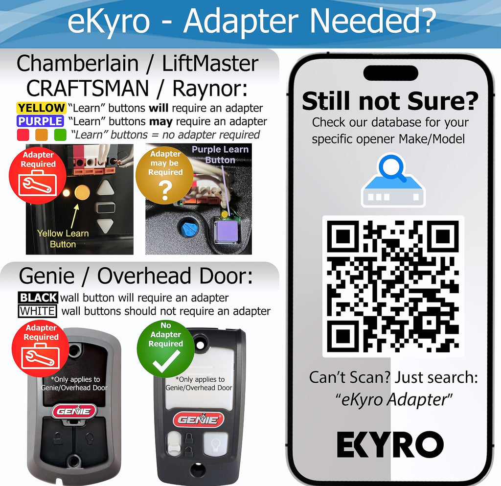 eKyro Smart Garage Door Opener WiFi Remote Controller